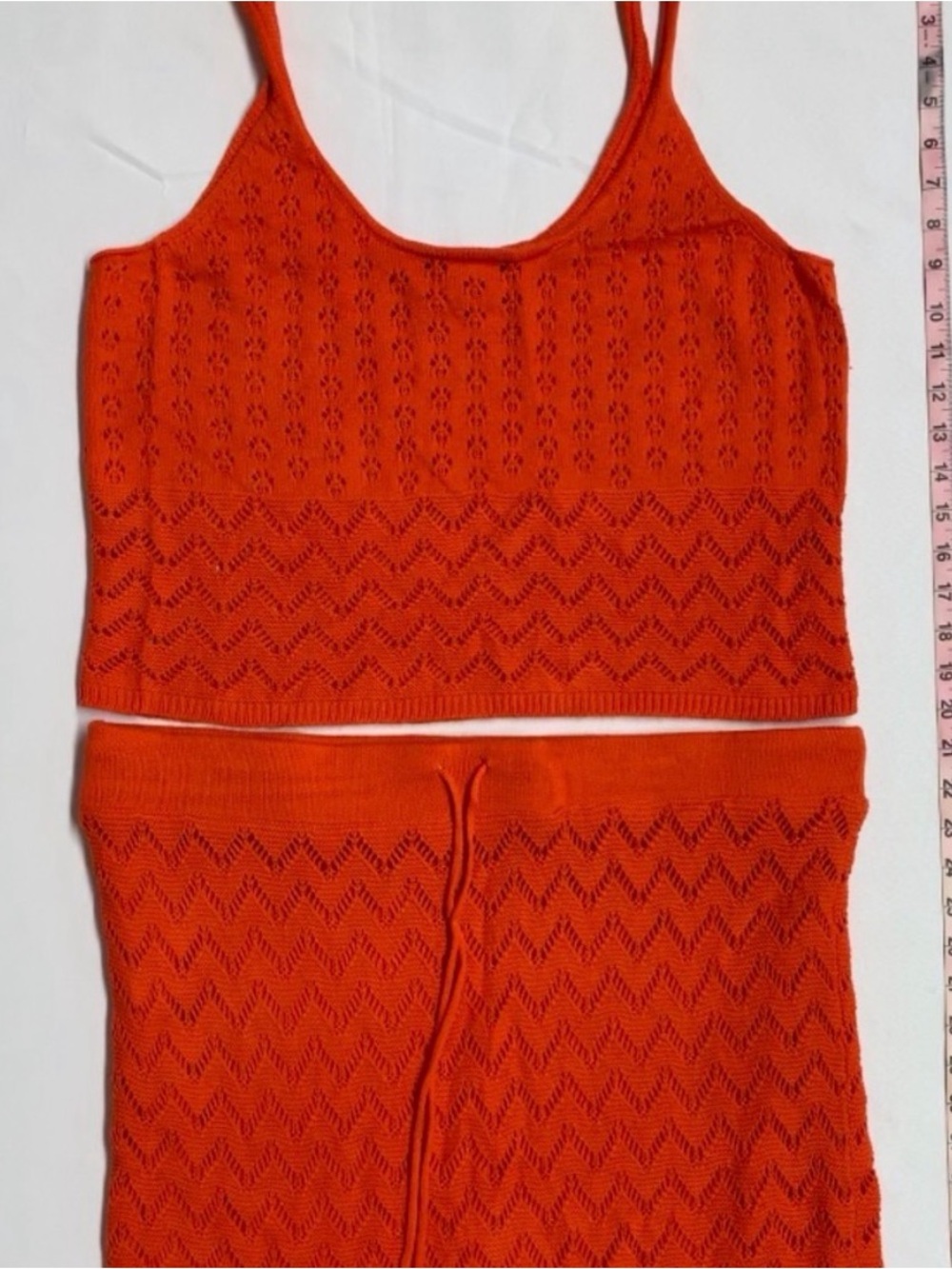 Fashion to Figure Bright Orange crochet Tank & Skirt Set